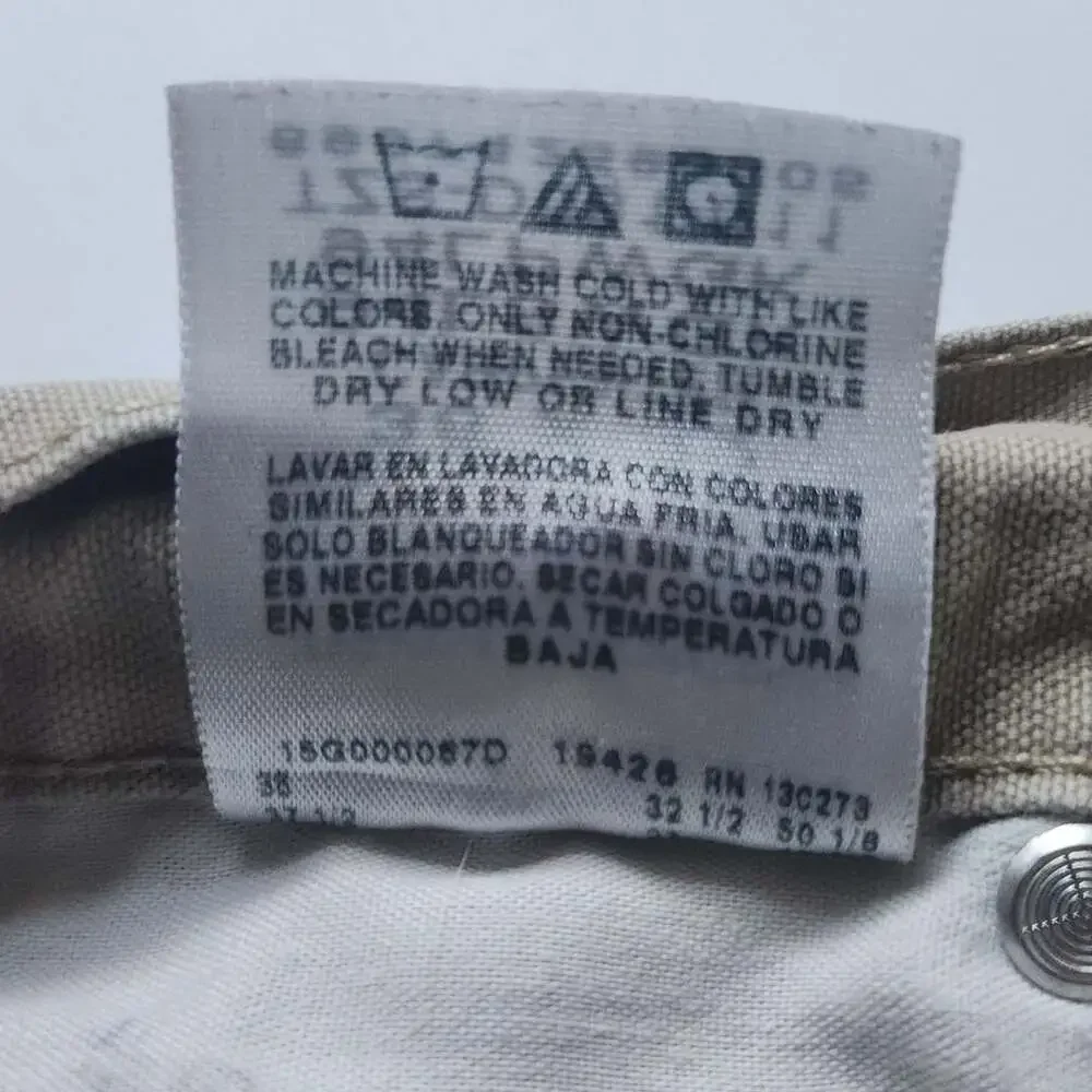 Baggy Wrangler Carpenter Pants Size 36x32 Tan Cotton Workwear